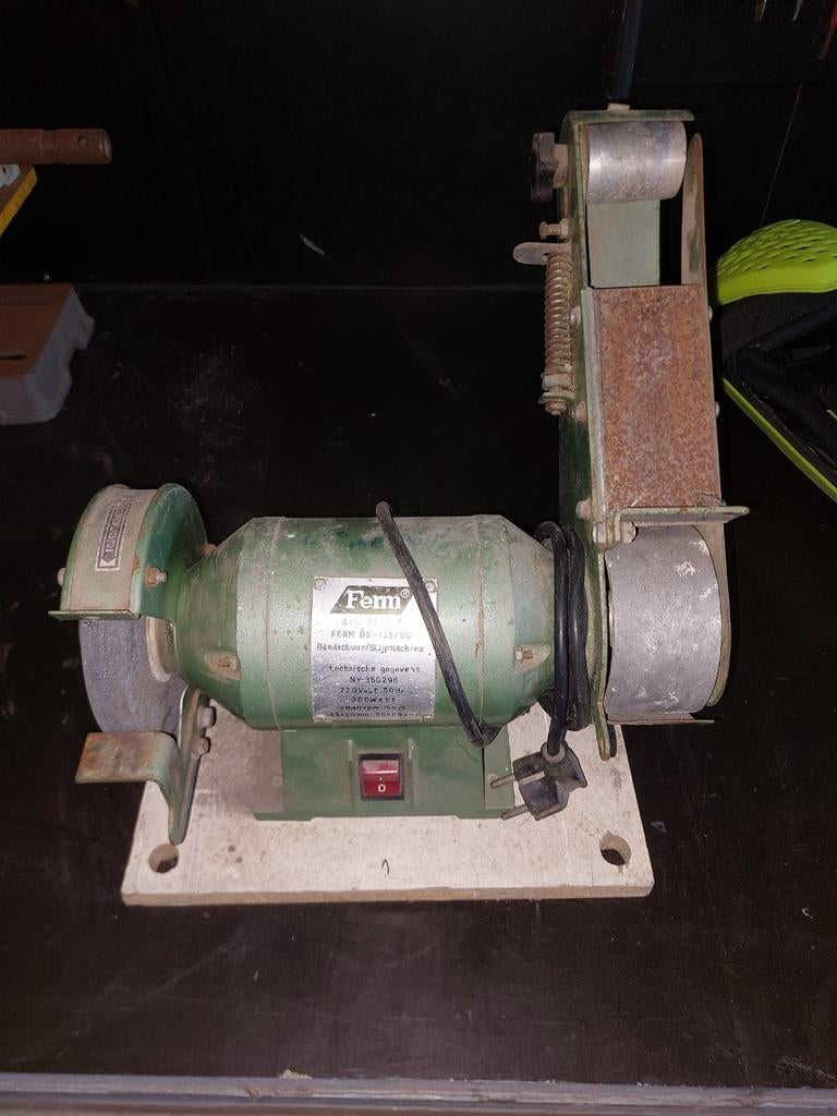Ferm Slijpsteen / Bandschuurmachine BS-125/50 - 300 Watt, Ophalen, Gebruikt, Minder dan 700 watt, Werkbankslijpmachine