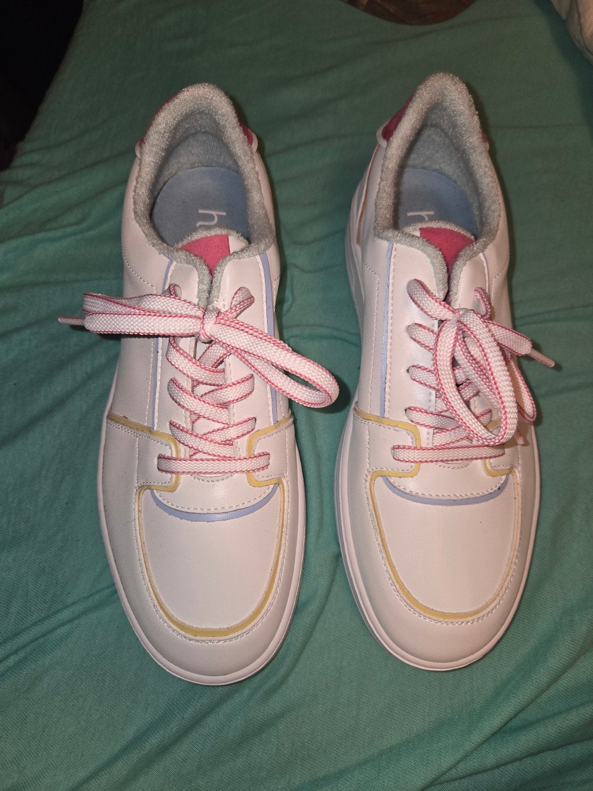 Witte sneakers Heine met wit-roze veters, maat 40, Wit, Nieuw, Ophalen of Verzenden, Sneakers of Gympen