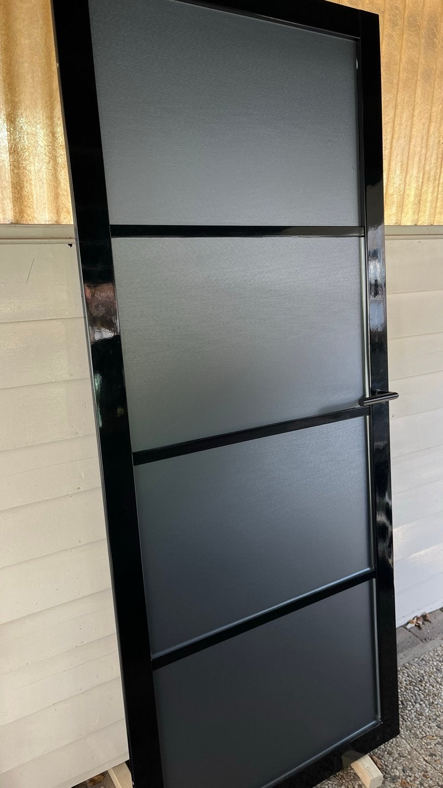 Staal look Zwarte opdek deur links draaiend 83/201 afm, Doe-het-zelf en Verbouw, Deuren en Horren, Ophalen, Gebruikt, 80 tot 100 cm