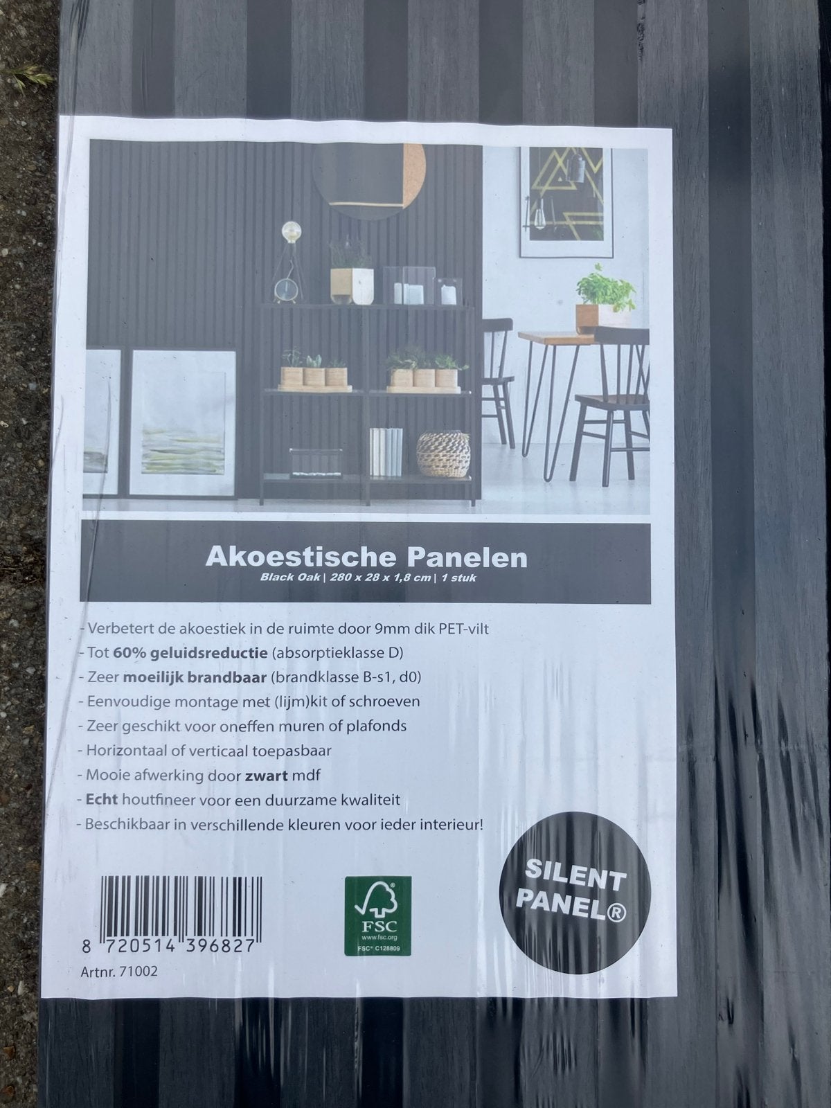 Nieuw in verpakking: Akoestische Panelen Zwart Eiken, Ophalen, 280 cm, Onbekend, Nieuw