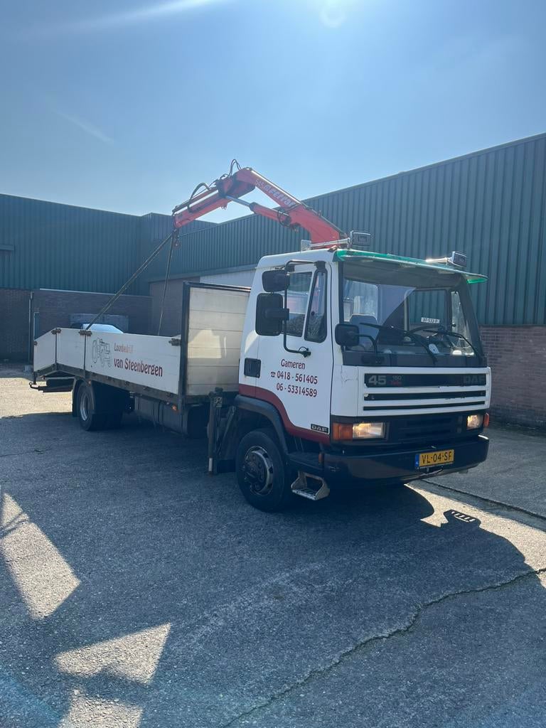 Daf 45 145 pk kraan export, Zwart, Wit, Particulier, DAF