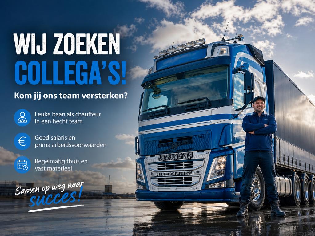 ZZP: Vrachtwagen chauffeurs C/CE gezocht