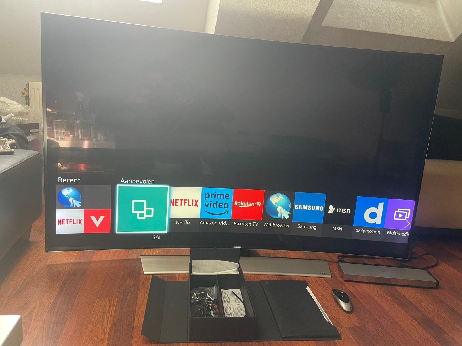 Samsung 65 inch Curved Smart tv + one connect box - wifi 4K, Ophalen of Verzenden, Zo goed als nieuw, 100 cm of meer, Samsung