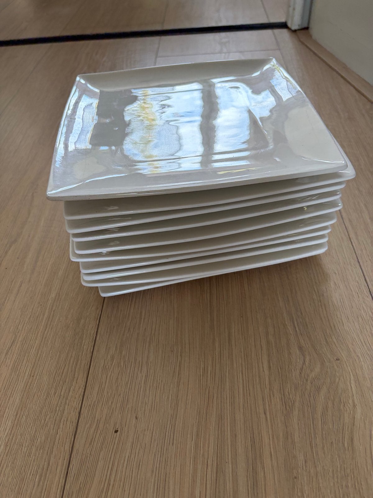 Set van 10 Squito vierkante borden, wit, 23x23 cm, Ophalen, Gebruikt, Overige merken, Keramiek