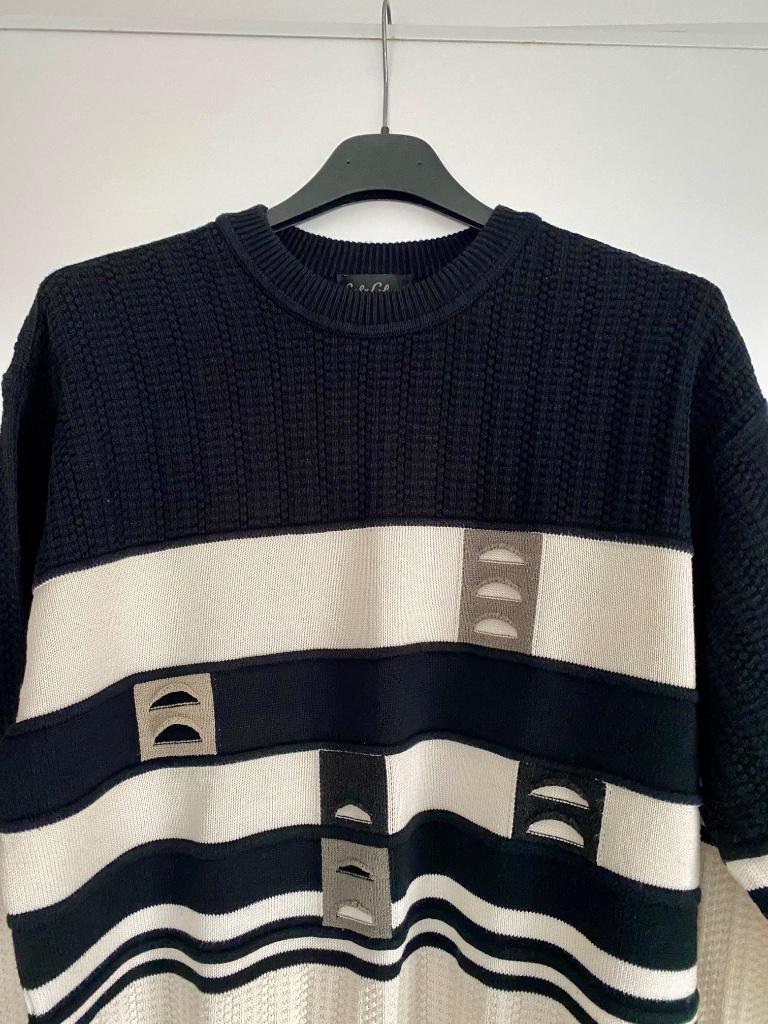 J06 Carlo Colucci: maat 50=M trui zwart/beige, Maat 48/50 (M), Zwart, Ophalen of Verzenden, Zo goed als nieuw