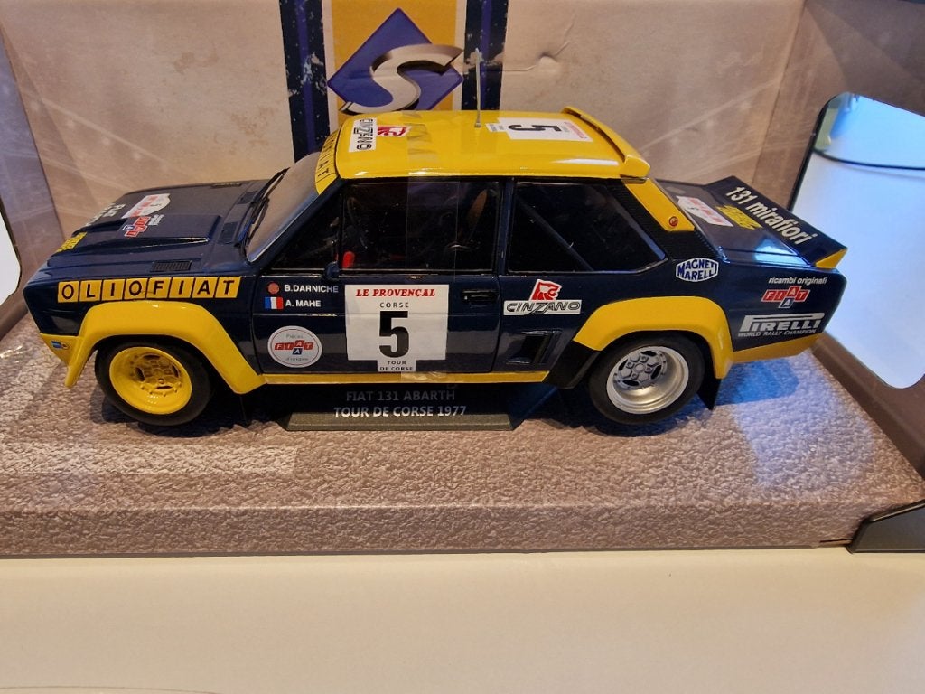 Fiat 131 tour de corse 1977 1/18, Ophalen of Verzenden, Nieuw, Auto, Solido