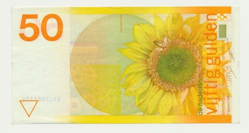 Nederland 50 Gulden 1982 Zonnebloem, Ophalen of Verzenden, 50 gulden, Los biljet