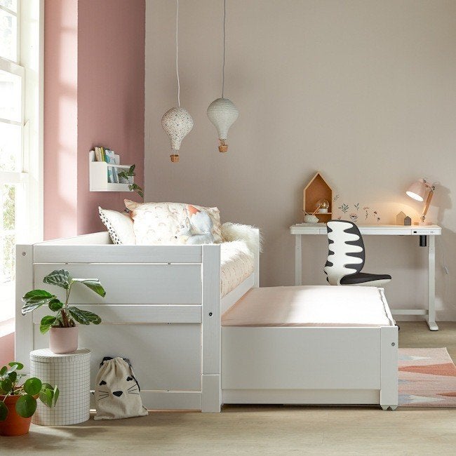 Lifetime Original Kajuitbed white wash met logeerbed en heme, Ophalen of Verzenden, Zo goed als nieuw, 180 cm of meer, 85 tot 100 cm