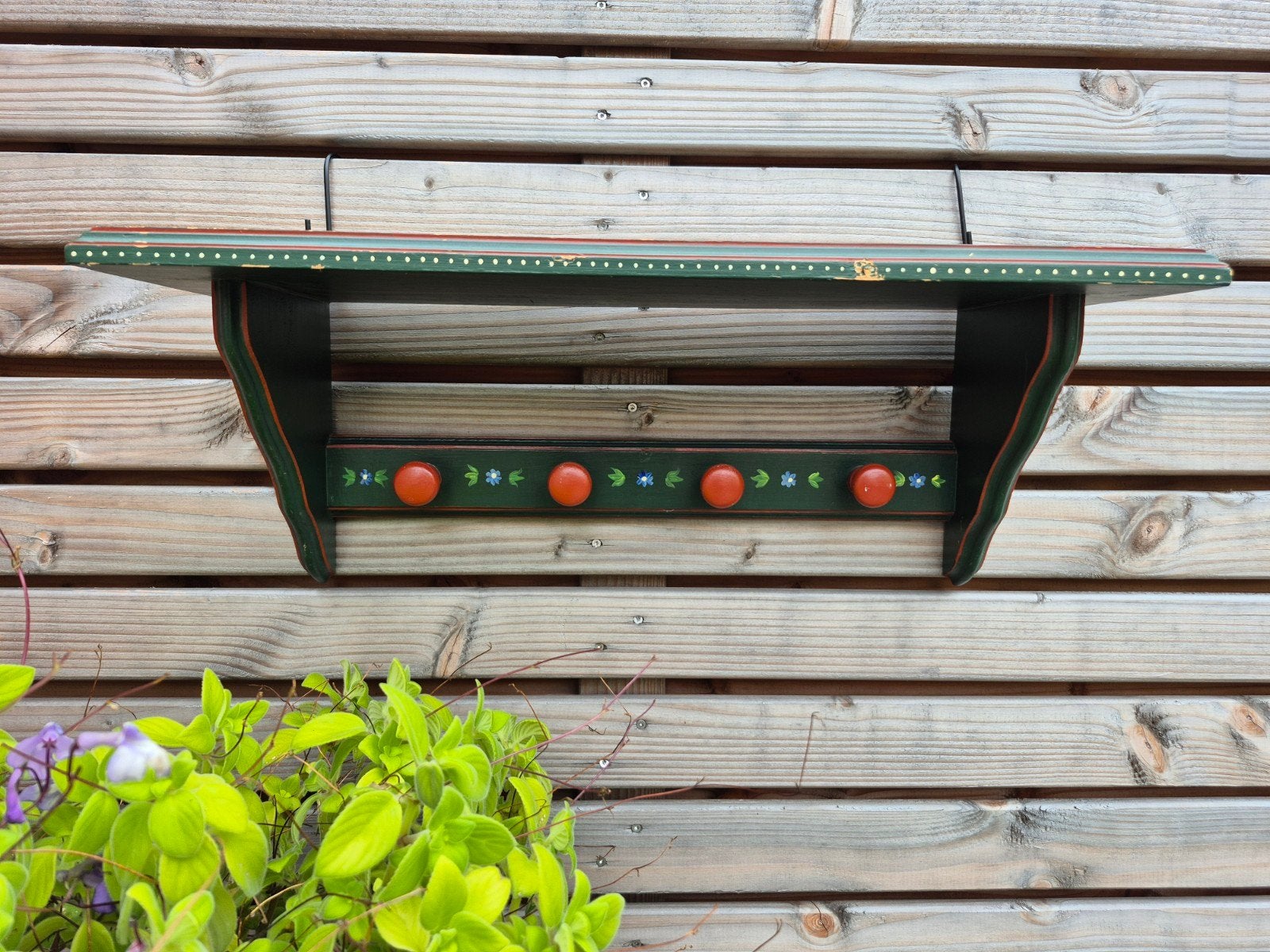 Leuke vintage brocante landelijke houten kapstok, Huis en Inrichting, Wandkapstok, Gebruikt, Ophalen of Verzenden, Minder dan 100 cm