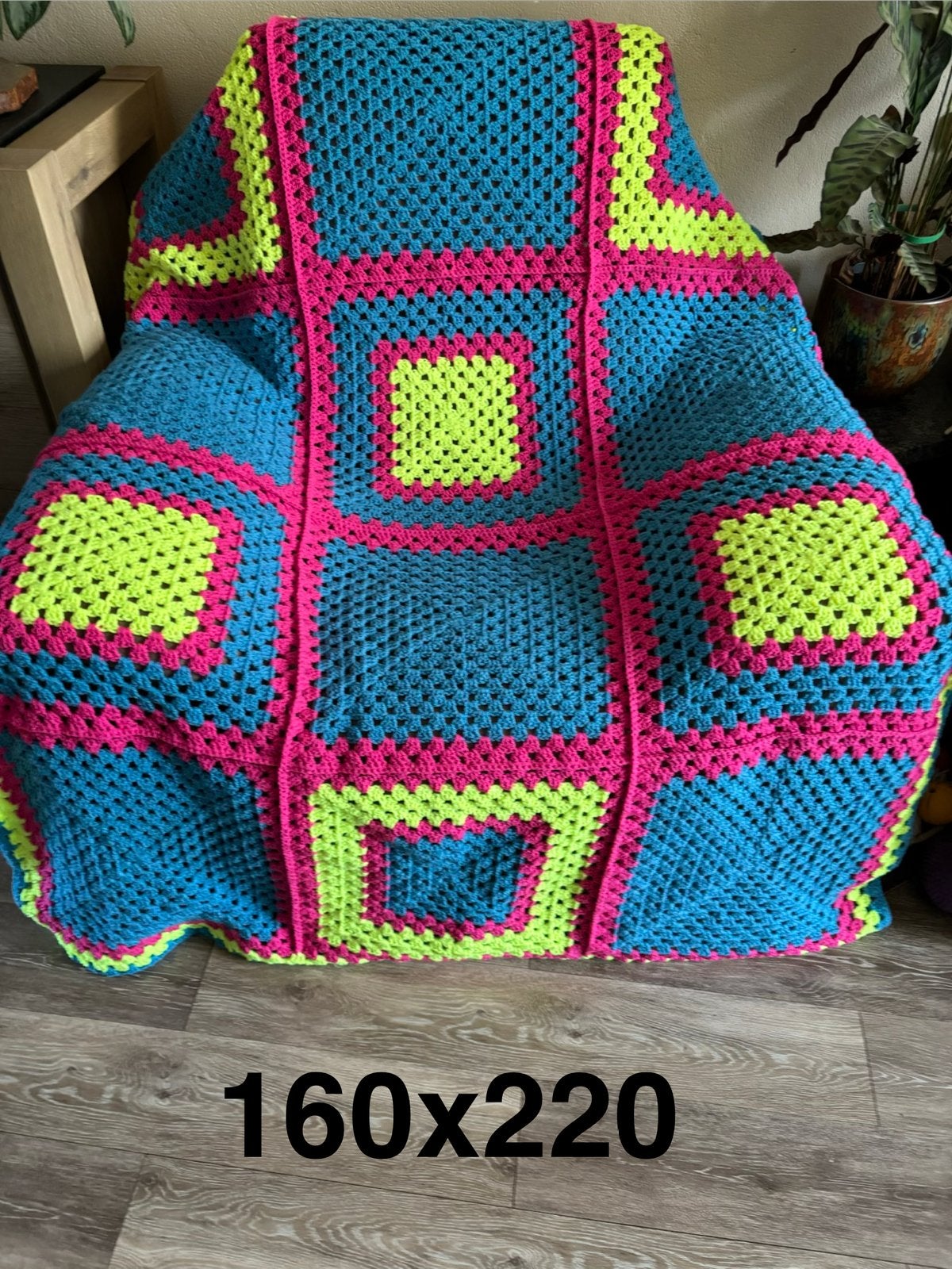 Gehaakte deken, Huis en Inrichting, Woonaccessoires | Plaids en Woondekens, Ophalen of Verzenden, Nieuw