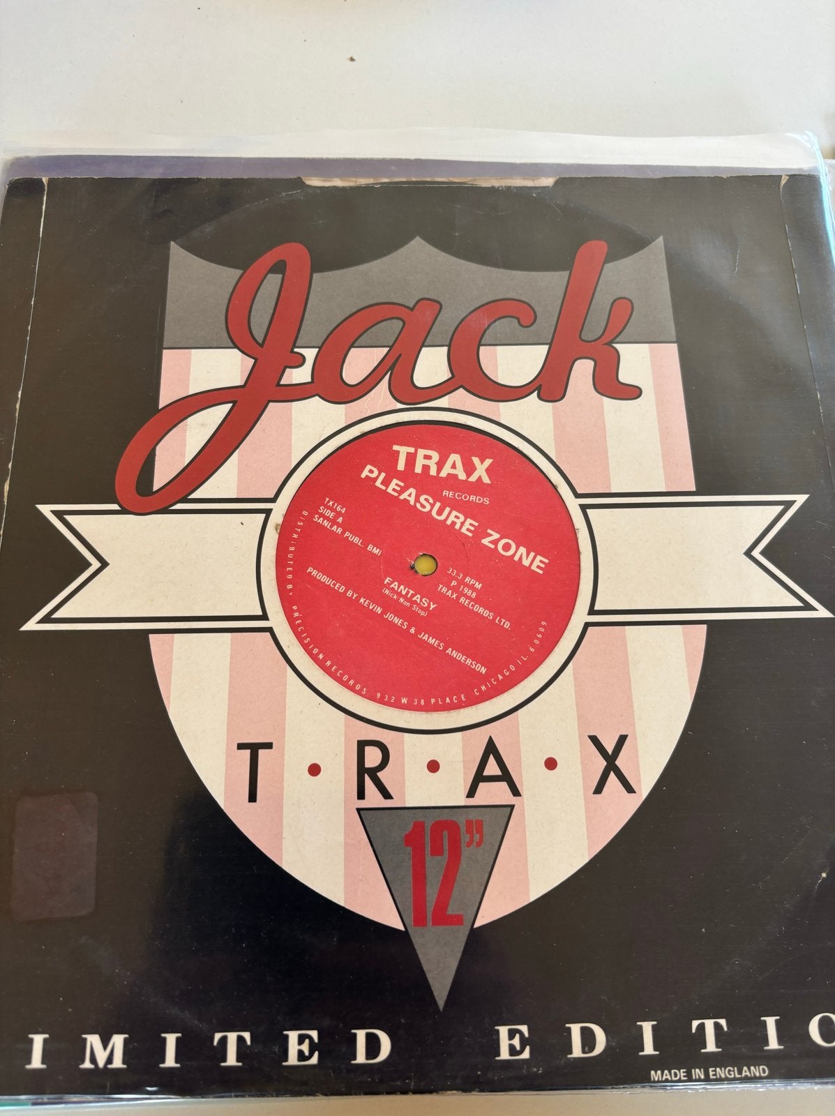 Jack Trax Pleasure Zone 12 inch vinyl Limited Edition, Gebruikt, 1980 - 1989, Ophalen of Verzenden, 12 inch