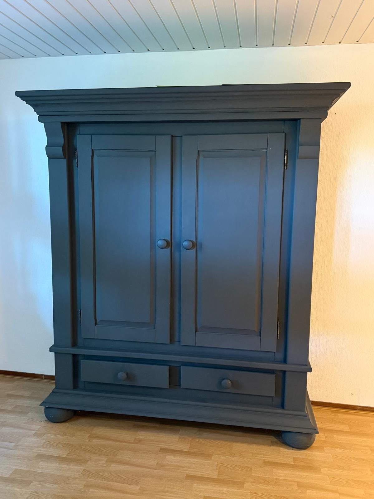 Mooie donkergrijze kast met lades en planken, Ophalen, Gebruikt, Met deur(en), Klassiek