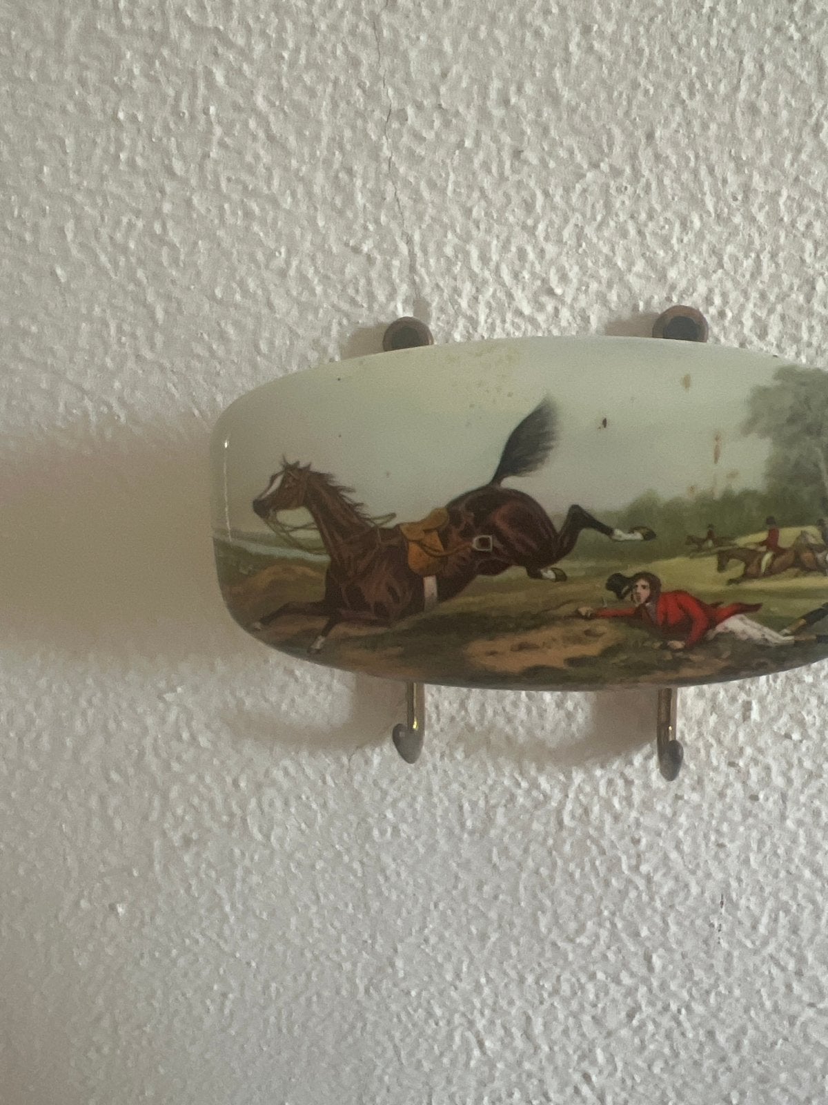 Vintage sleutelrekje met jachtscène, Ophalen of Verzenden