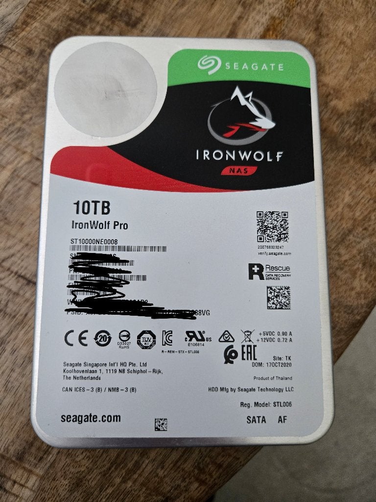 Ongebruikte SEAGATE ST10000NE0008 Ironwolf Pro 10TB HDD, Ophalen of Verzenden, Nieuw, Desktop