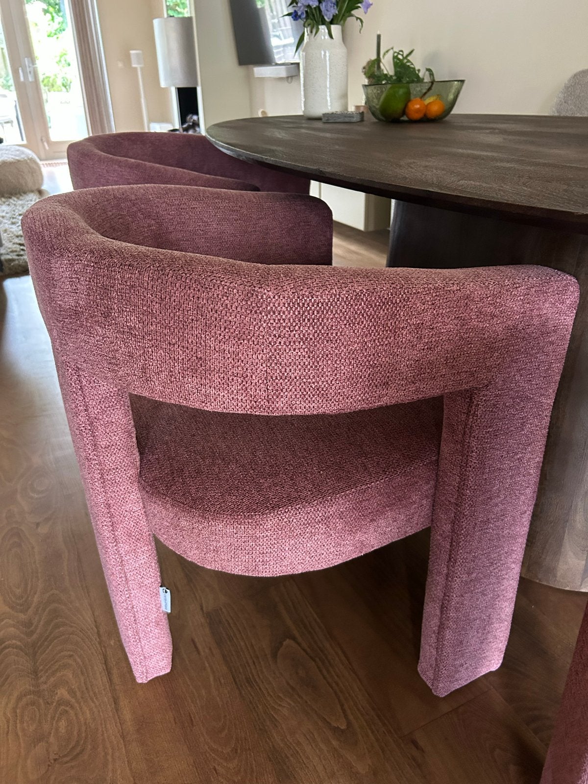 Set van 3 roze eetkamerstoelen - Zo goed als nieuw, Ophalen, Overige kleuren, Zo goed als nieuw, Vier