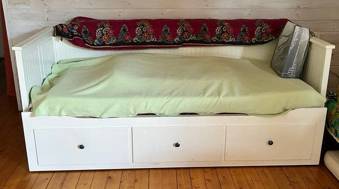 Bedbank van Ikea Gratis, Ophalen, Gebruikt, Wit, Tweepersoons