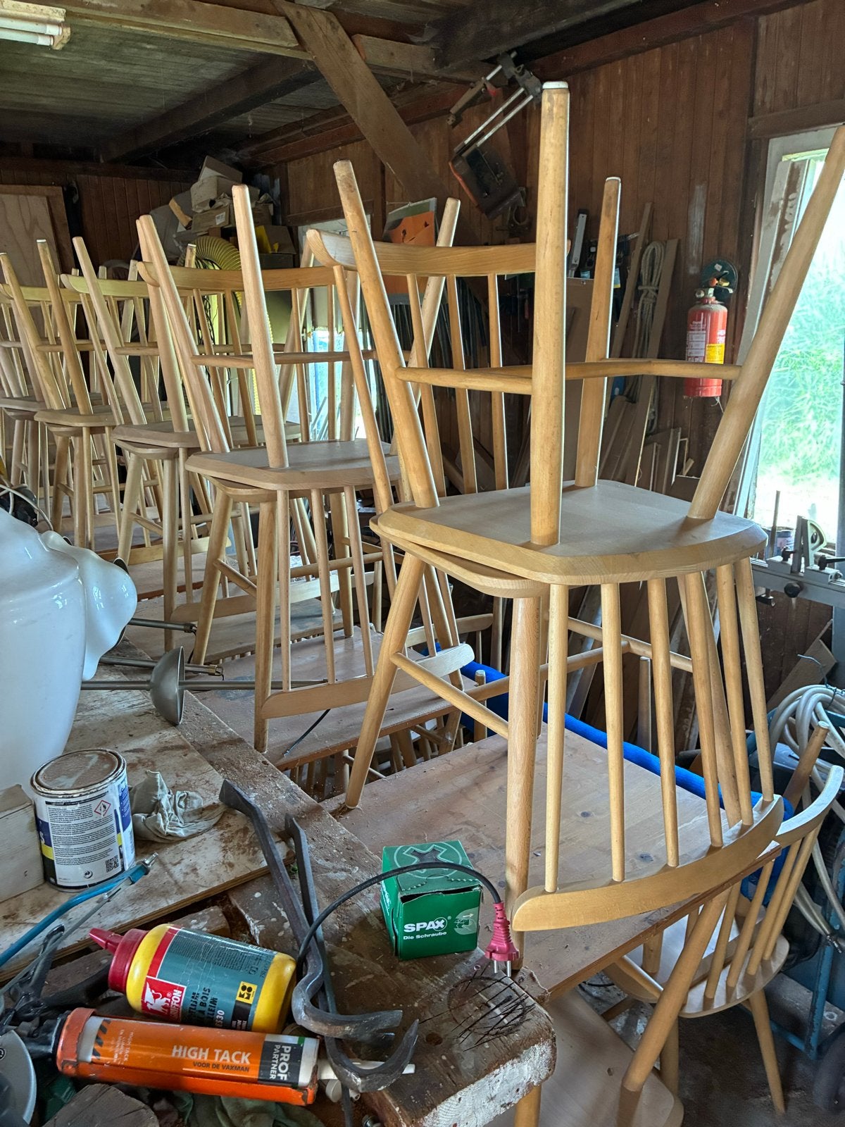29 Retro Houten Stoelen - Perfect voor Horeca/Projecten, Ophalen, Overige kleuren, Zo goed als nieuw, Vijf, Zes of meer stoelen