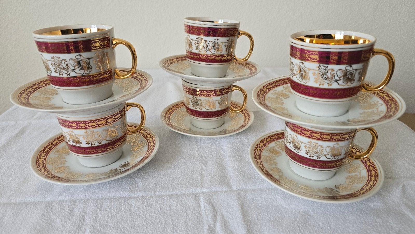 Prachtige EPIAG Orion LO 430 set – 6 kopjes + 6 schotels – C, Antiek en Kunst, Ophalen of Verzenden