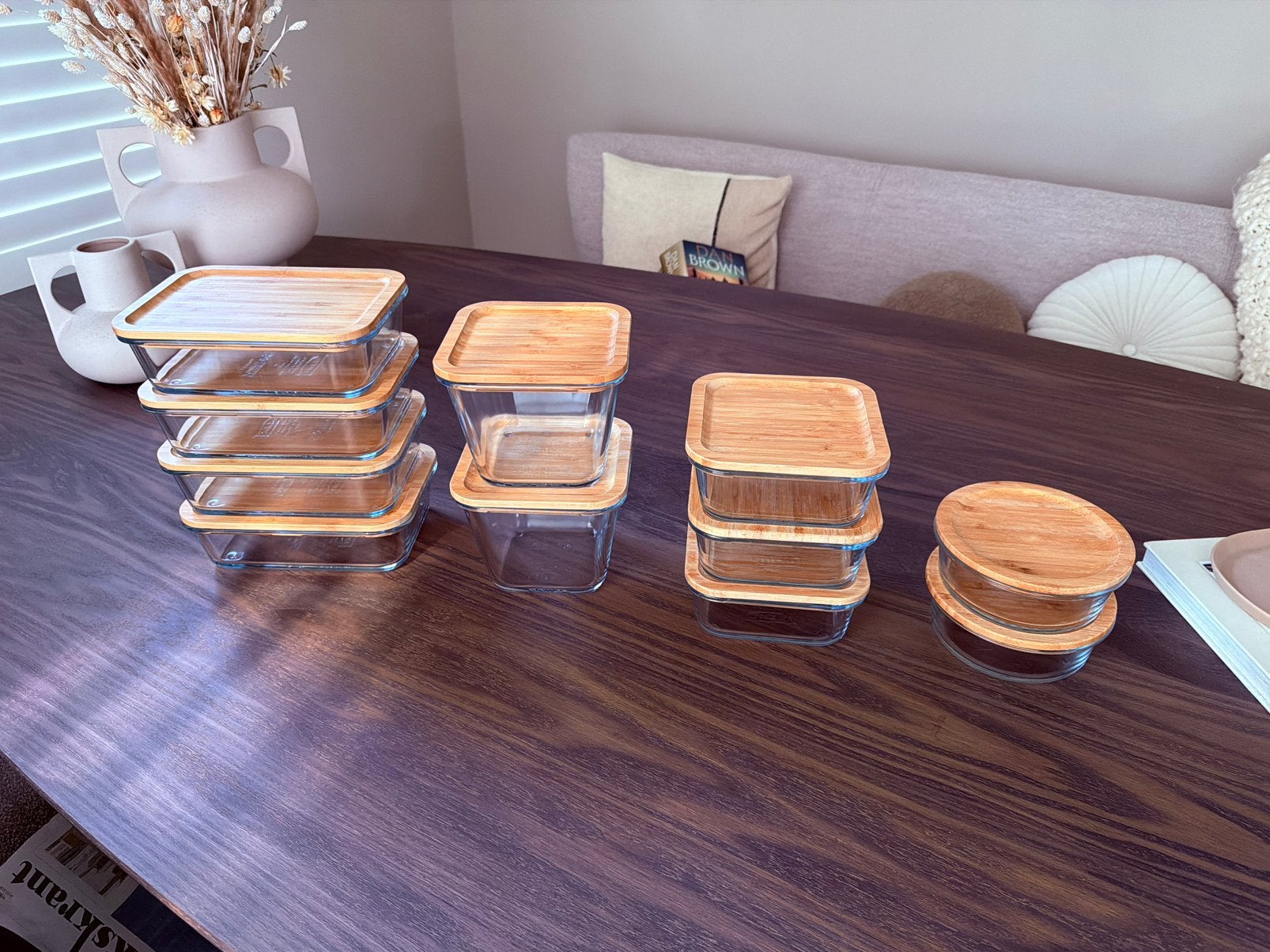 11x Ikea Glazen Voorraadpot met bamboo deksel TWV €65, Ophalen, Glas, IKEA, Zo goed als nieuw
