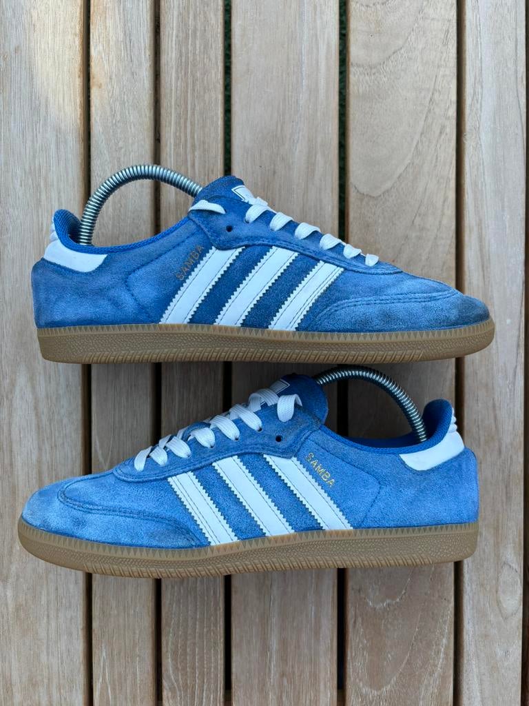Adidas Samba blauw & wit maat 40 2/3, Blauw, Ophalen of Verzenden, Sneakers of Gympen, Zo goed als nieuw