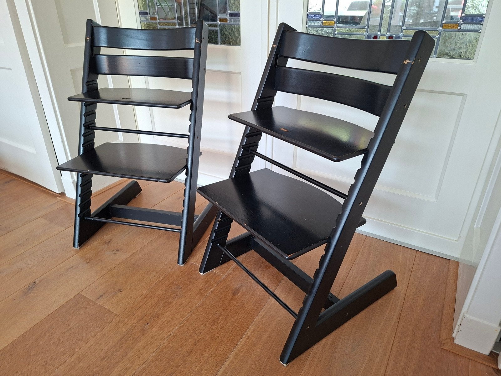 Stokke Tripp Trapp kinderstoel zwart, Ophalen, Gebruikt, Meegroeistoel