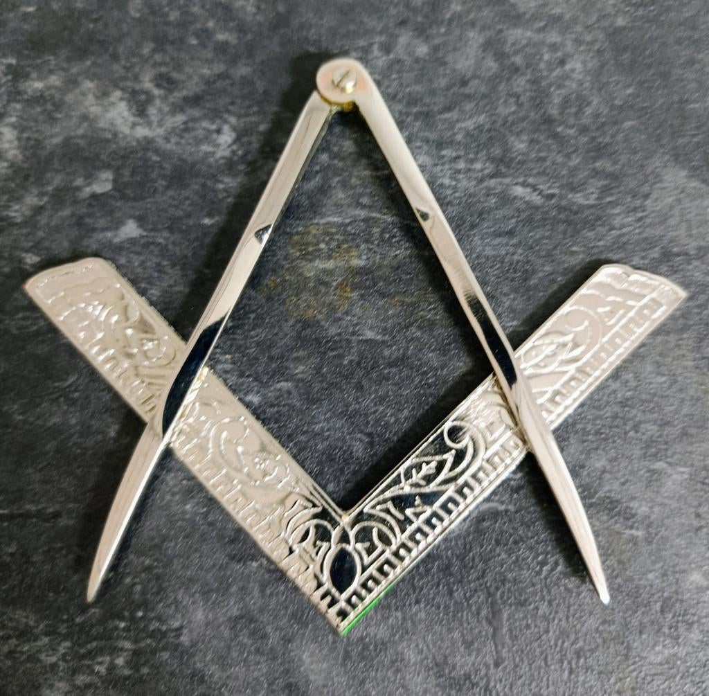 Vrijmetselarij Passer en Winkelhaak Symbool Decoratie, Verzenden