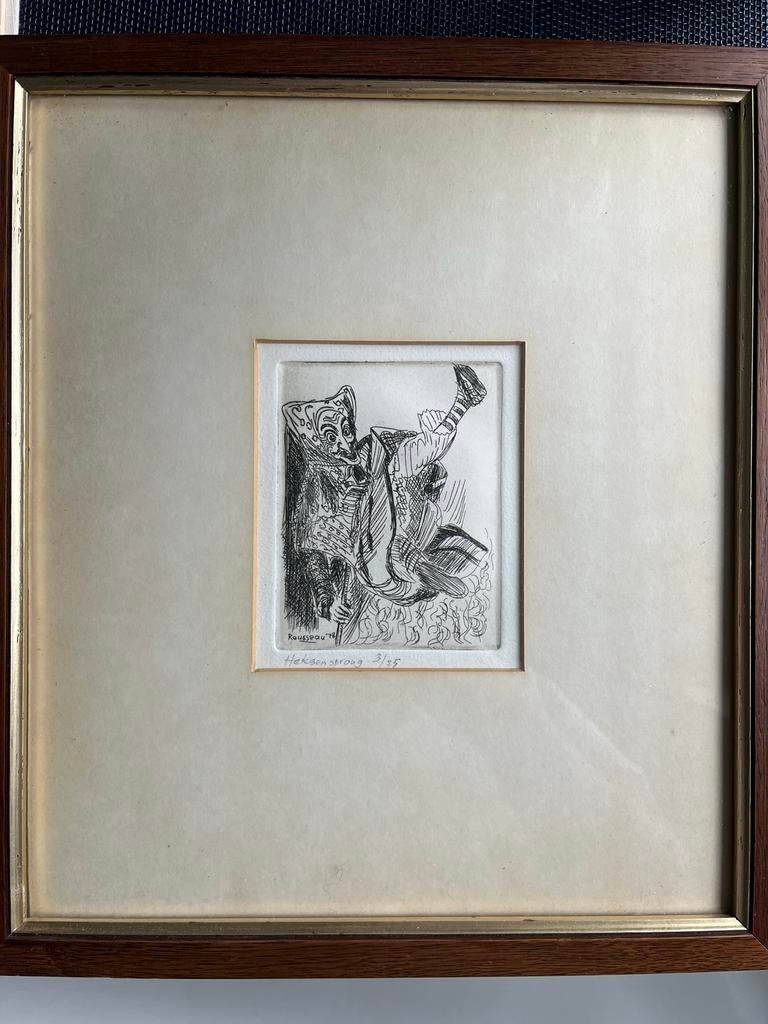 Ets 'Heksen sprong' van Rousseau '78, genummerd 3/25, Ophalen, Dagelijks leven, 1950 - 1999, Genummerd