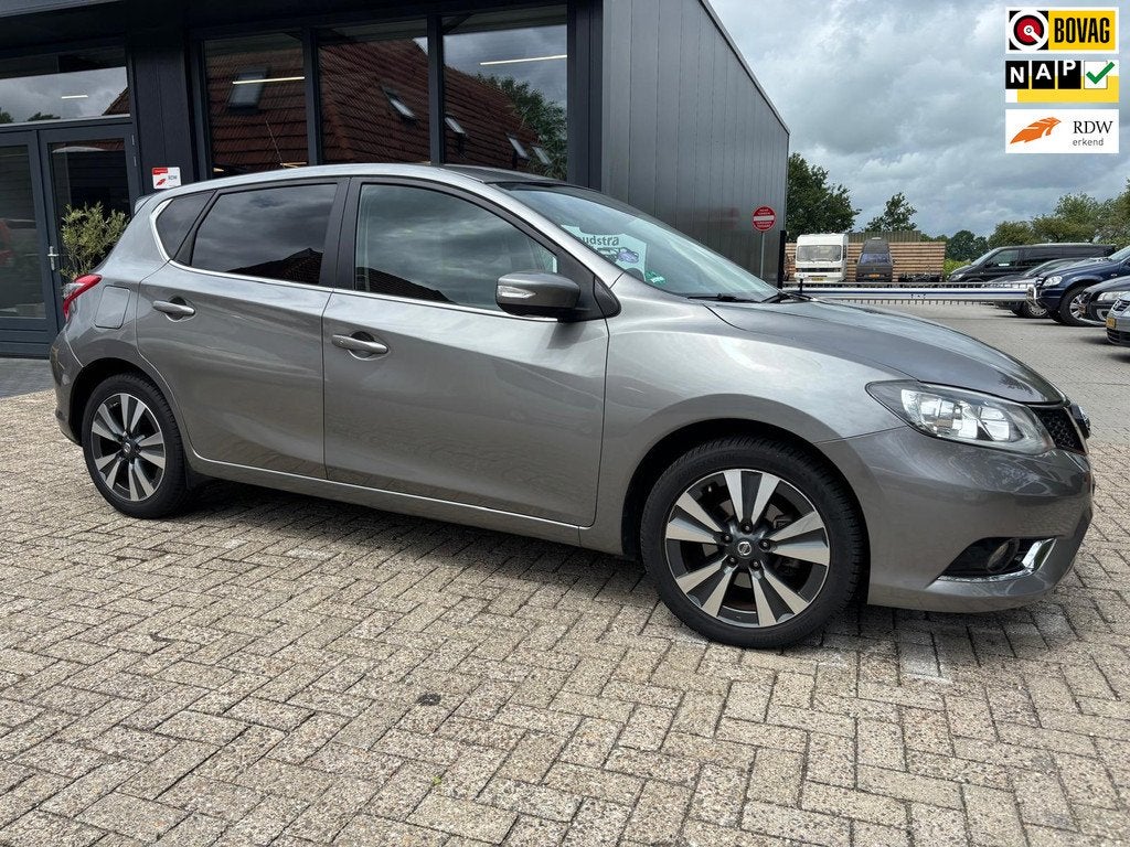Nissan Pulsar 1.2 DIG-T Tekna Automaat, 62000 km,leer, trekh, Auto's, Nissan, Euro 5, Gebruikt, Zwart, 4 cilinders