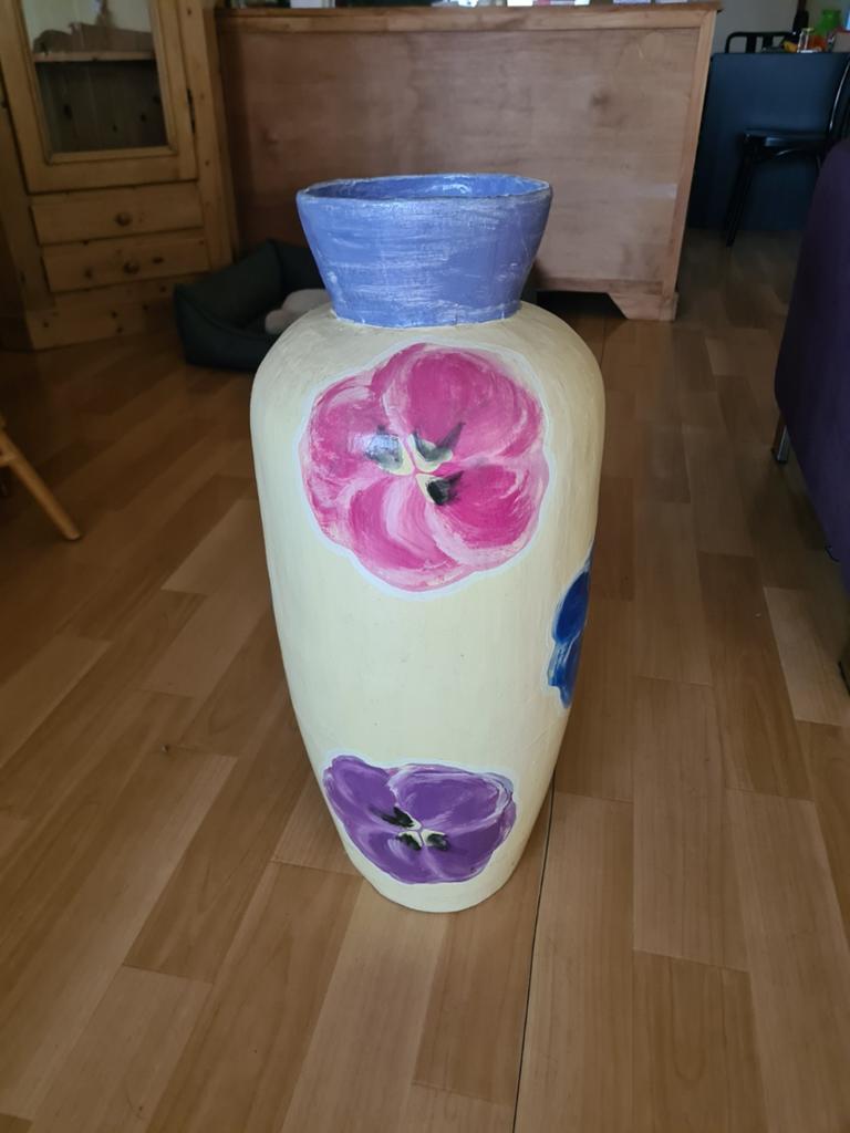 Grote handgemaakte papier-maché vaas - 70 cm hoog, Huis en Inrichting, Woonaccessoires | Vazen, Ophalen