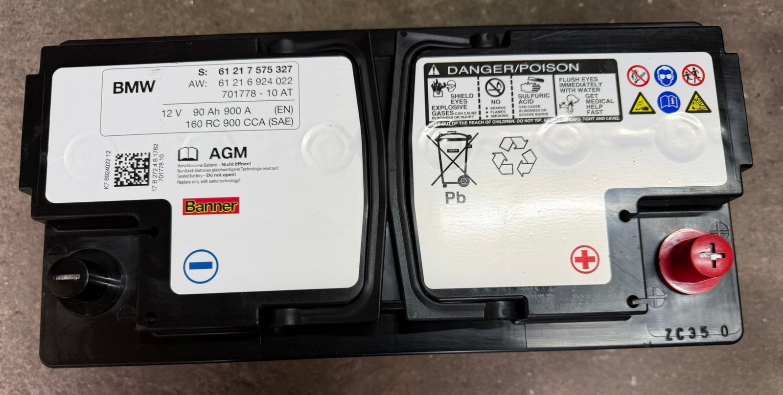 Sterke VARTA AGM Accu 12V 90Ah  900A Start Stop,, Ophalen of Verzenden, Gebruikt, Overige automerken