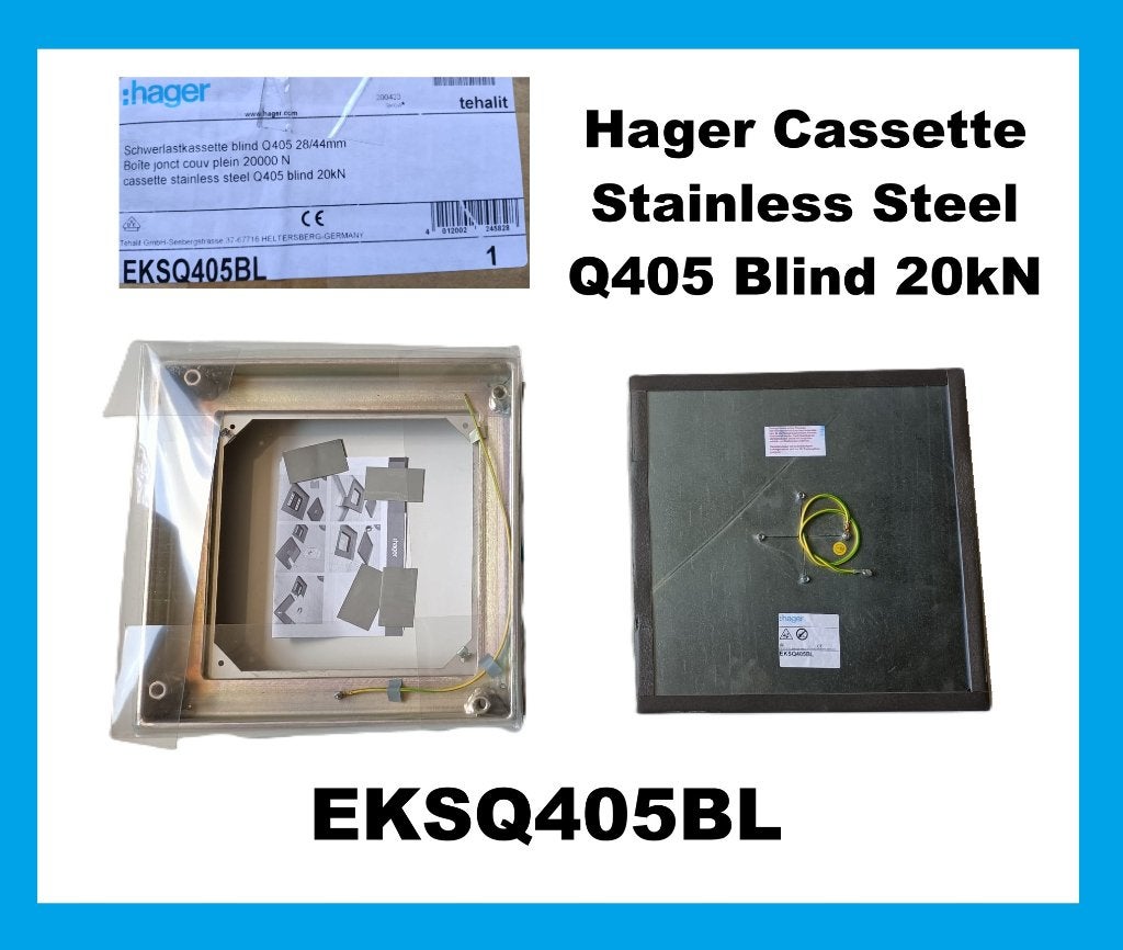 Hager EKSQ405BL vloer Cassette blind 405mm belastbaar 20kN, Ophalen, Nieuw, Overige typen