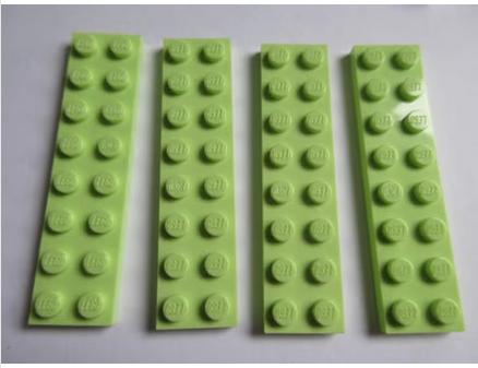 nr. 5112, 4 yellowish green plaatjes, 2x8, Ophalen of Verzenden, Zo goed als nieuw, Complete set, Lego