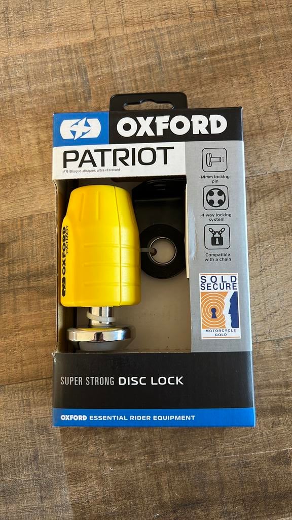 Remschijf Slot Oxford Patriot, Motoren, Accessoires | Sloten, Ophalen, Nieuw