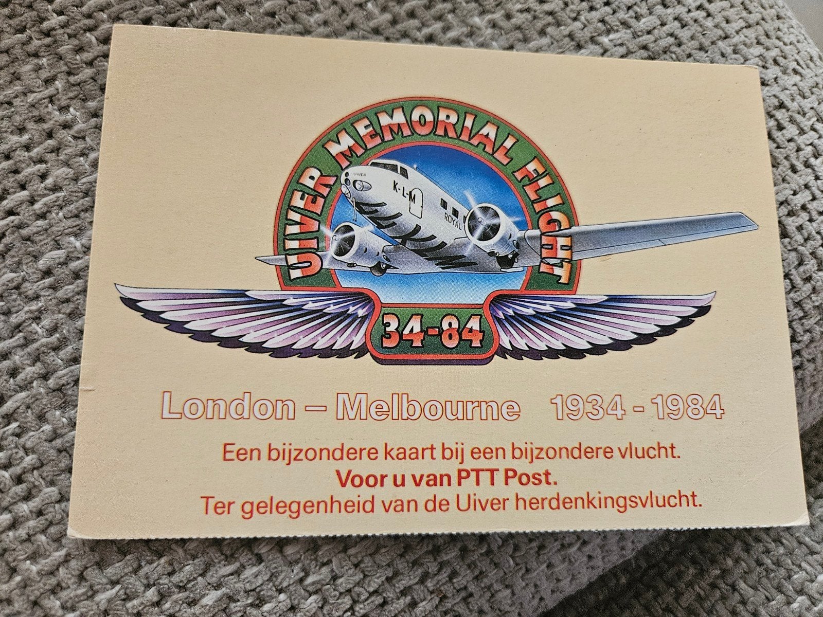 Uiver Memorial Flight 1934-1984, Verzamelen, Ophalen of Verzenden