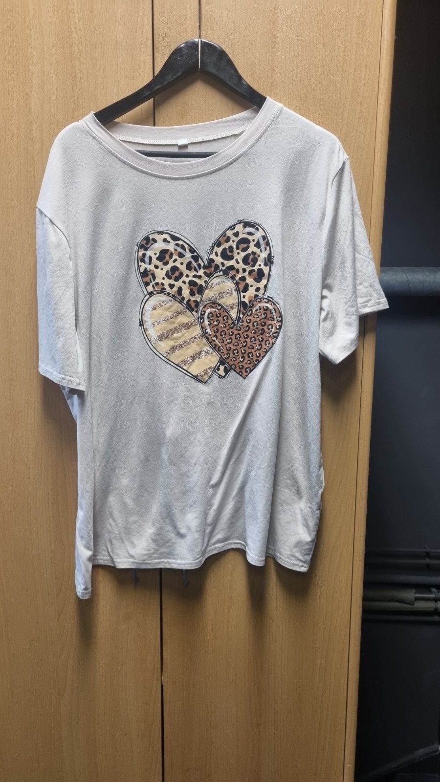 Leuk gedragen beige shirt met opdruk, maat 48, Beige, Maat 46/48 (XL) of groter, Ophalen of Verzenden, Korte mouw