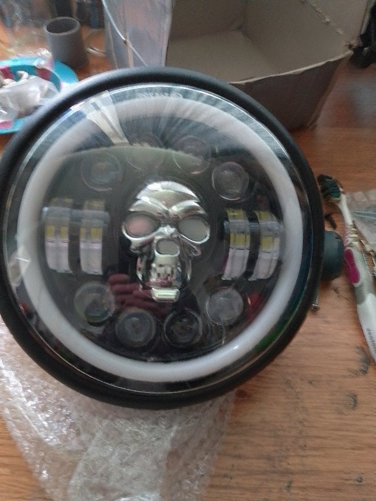 Skull koplamp harley, Ophalen of Verzenden, Gebruikt
