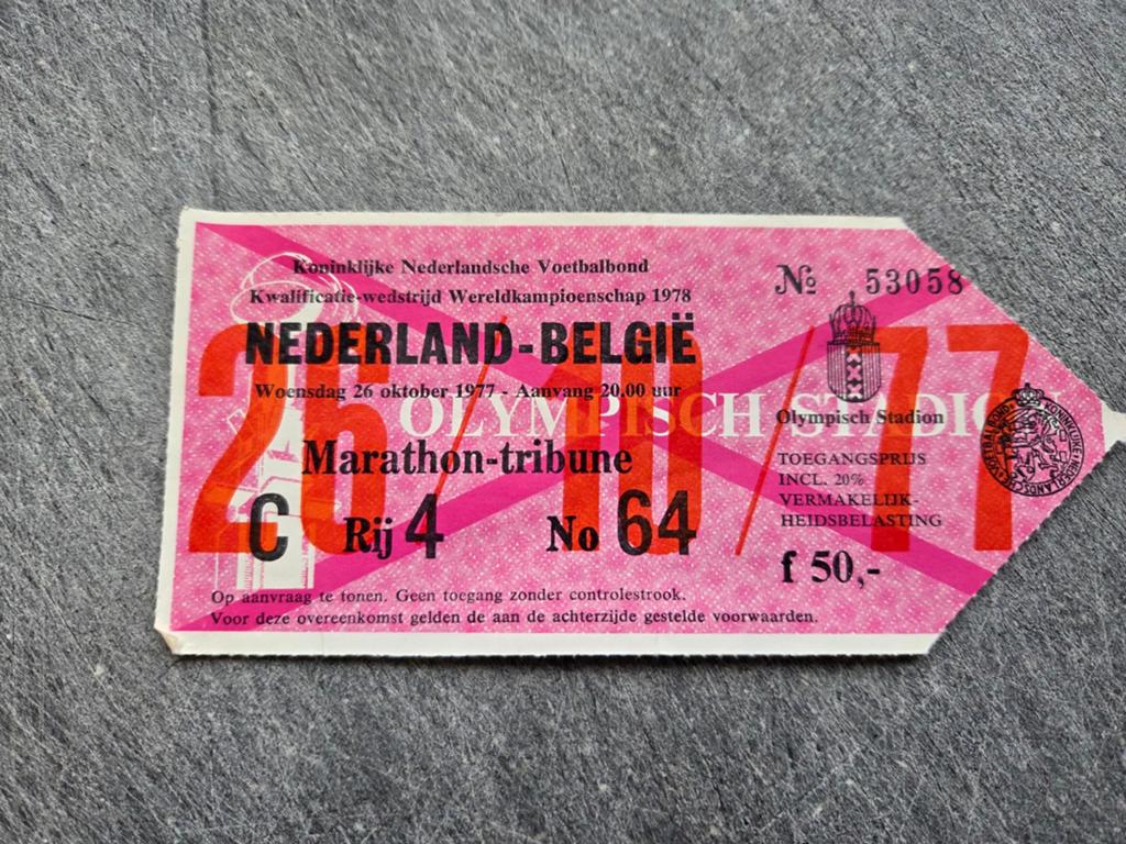 WK-kwalificatie Nederland-België 26-10-1977, Ophalen of Verzenden, Gebruikt, Overige binnenlandse clubs