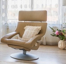 Relax fauteuil leder select op draaivoet, Ophalen, Zo goed als nieuw, 50 tot 75 cm, Leer