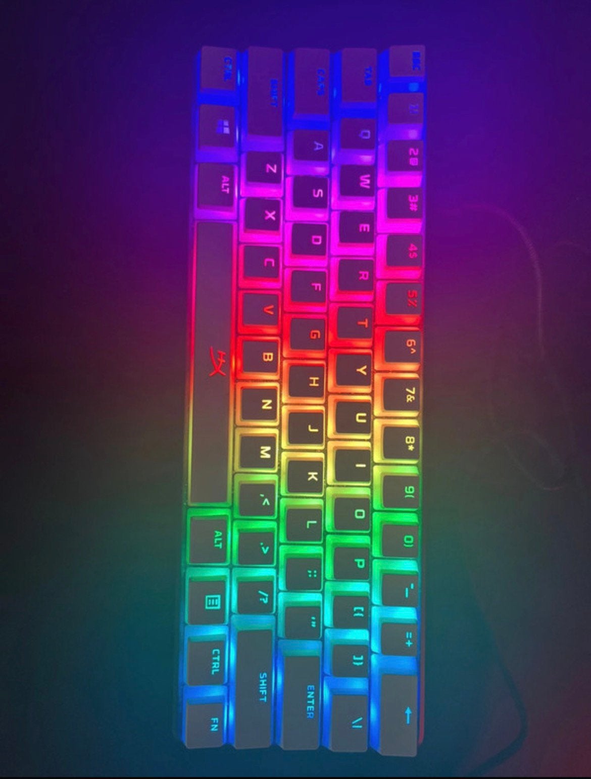 HyperX Alloy Origins 60 – Pudding White + zwarte keycaps, Ophalen of Verzenden, Zo goed als nieuw, Qwerty, Gaming toetsenbord
