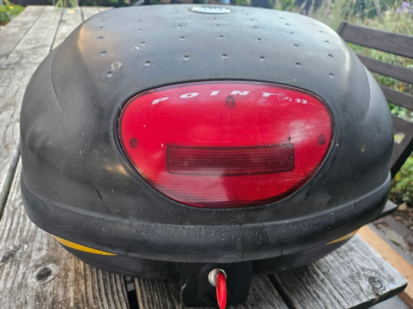 Gebruikte Point 33 scooter topkoffer met montageplaat, Ophalen, Gebruikt