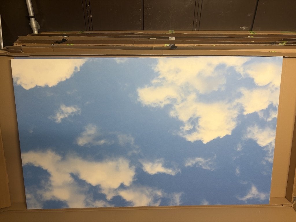 Akoestische panelen met wolkenprint, Doe-het-zelf en Verbouw, Ophalen, Gebruikt, 20 tot 50 mm