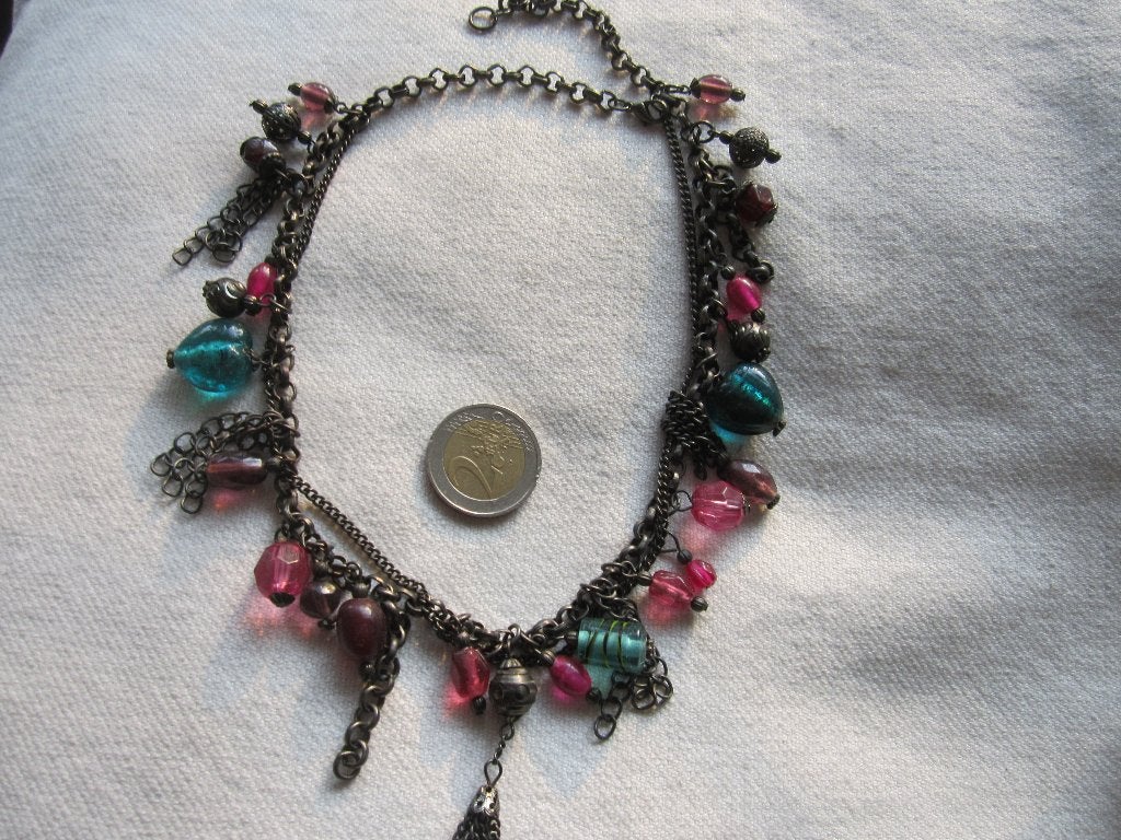 7.  Schitterende oude ketting,  48 cm, Sieraden, Tassen en Uiterlijk, Antieke sieraden, Ophalen, Overige materialen, Ketting