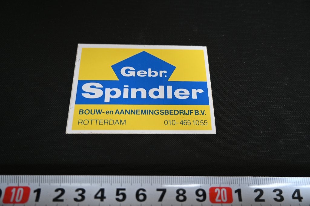 sticker Rotterdam Gebr. SPINDLER Bouw- en Aannemingsbedrijf, Verzamelen, Ophalen, Zo goed als nieuw