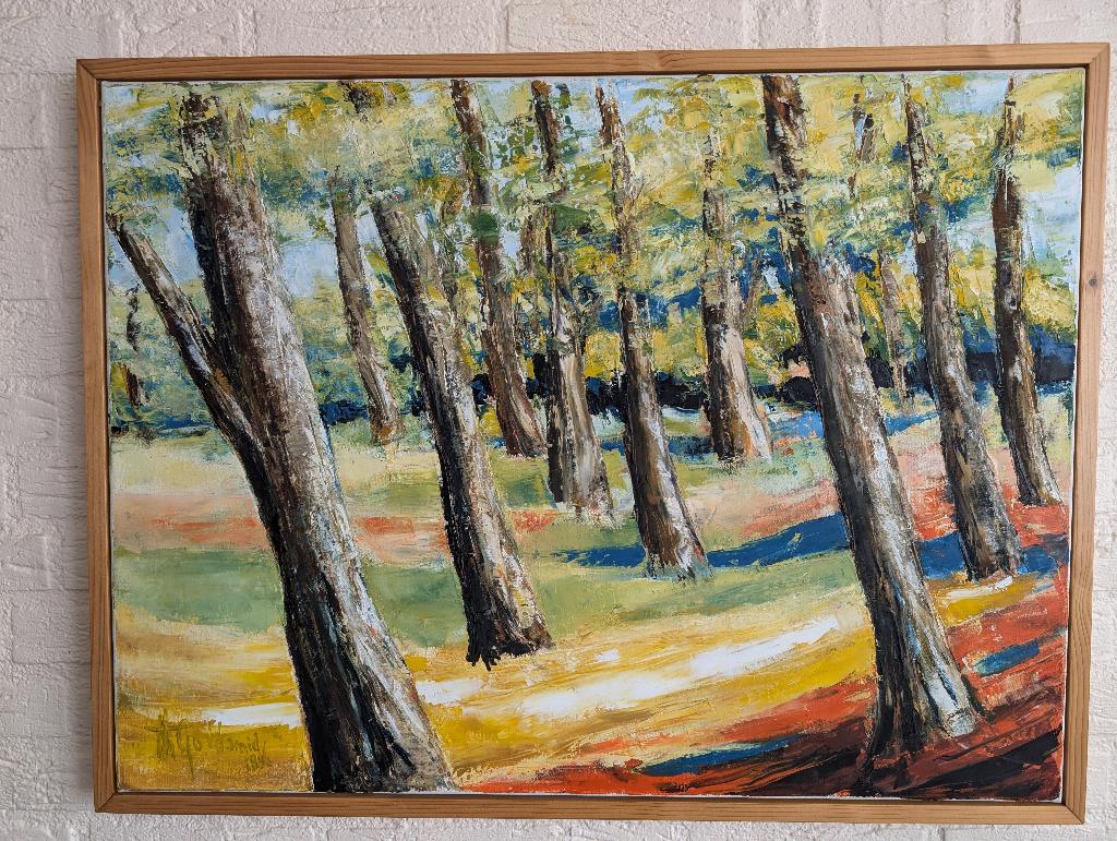 Prachtig schilderij van een boslandschap., Antiek en Kunst, Kunst | Schilderijen | Klassiek, Ophalen of Verzenden