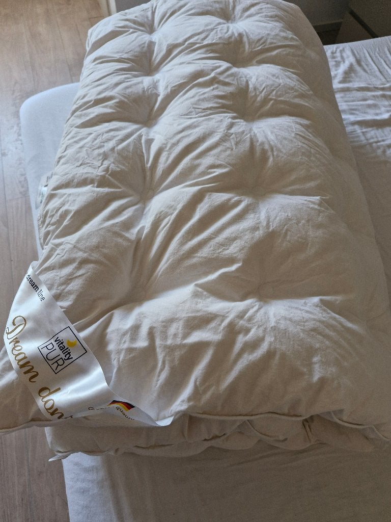 donzen dekbed 200 bij 220 cm, Wit, Tweepersoons, Dons en Veren, Ophalen of Verzenden