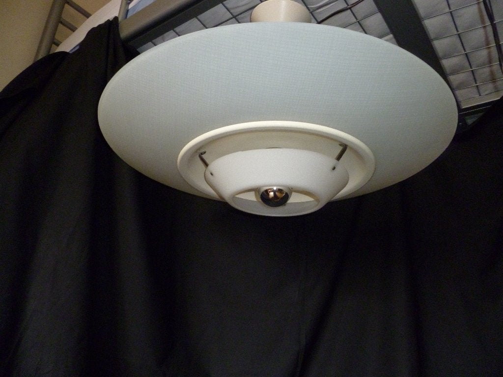 Design vintage jaren 50/60 plafondlamp (Loius Kalf), Gebruikt, Vintage, Meerkleurig, Plafondlamp