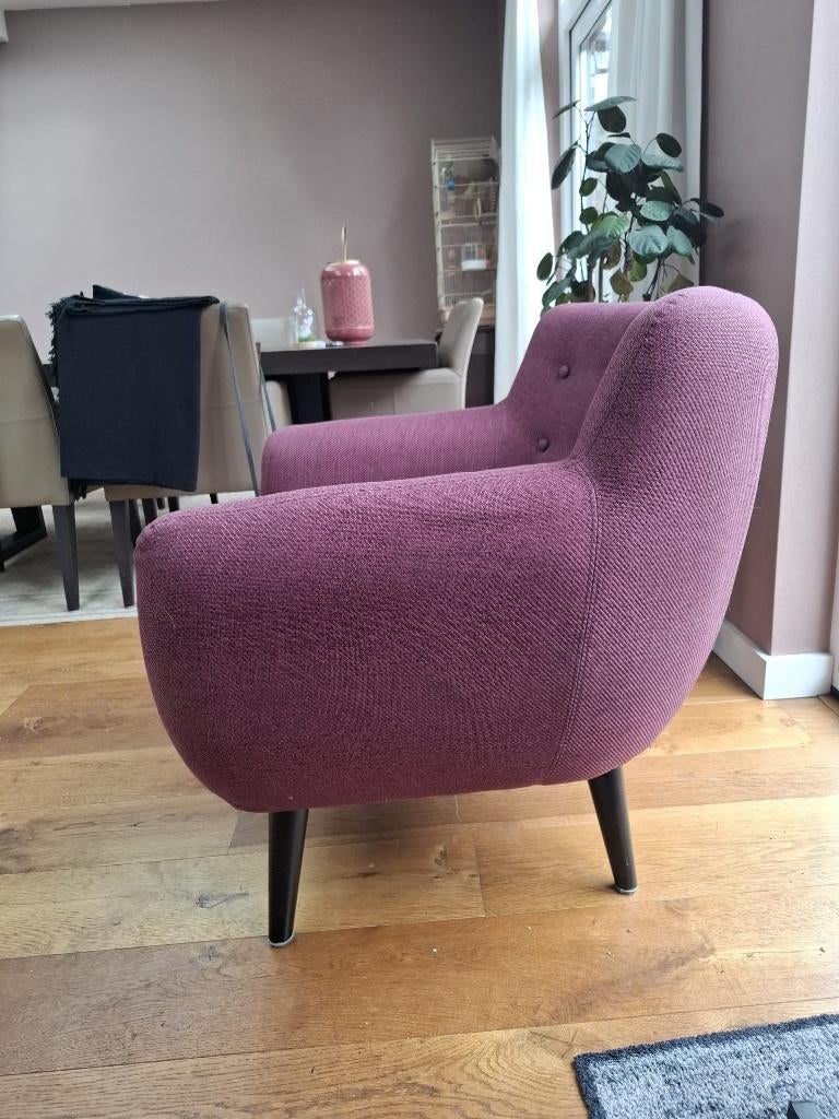 Fauteuil magento/paars, Ophalen, Gebruikt, 75 tot 100 cm, Stof