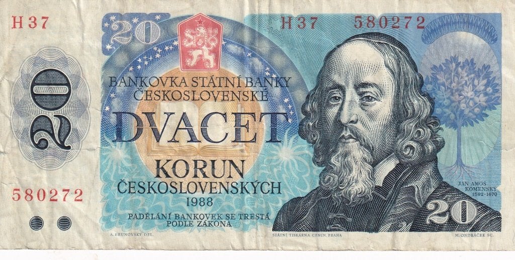 Tsjechoslowakije 20 kronen 1988, Verzenden, Overige landen, Los biljet