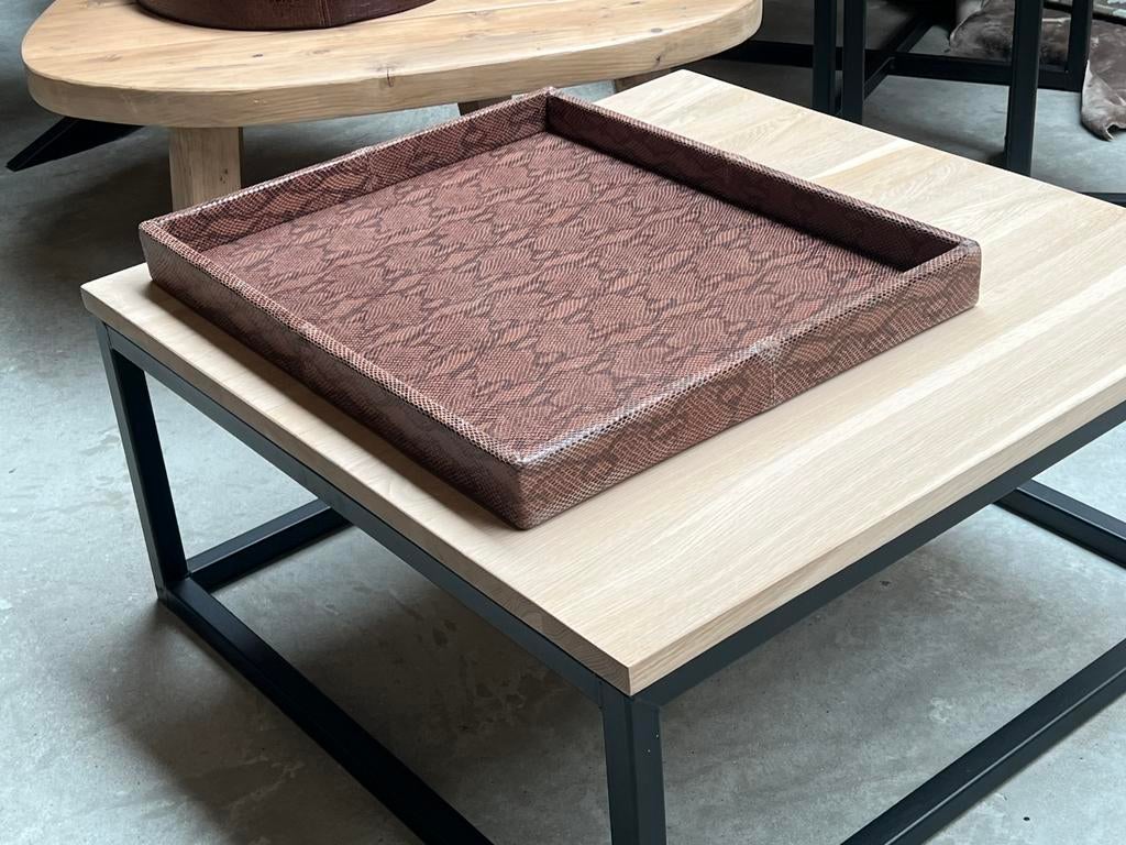 Dienblaf runderleer bruin, Ophalen of Verzenden, Nieuw, Hout
