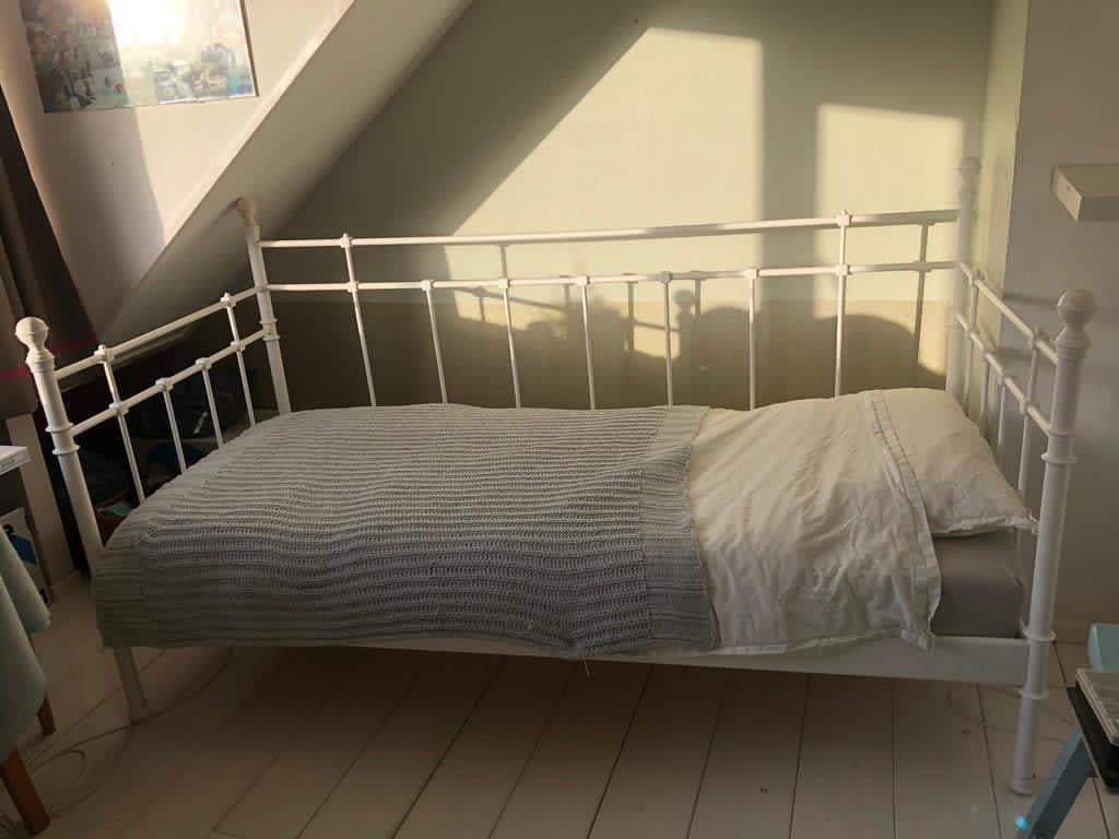 leuk 1 persoonsbed; 90 x 200cm, Ophalen, Gebruikt, 90 cm, Eenpersoons